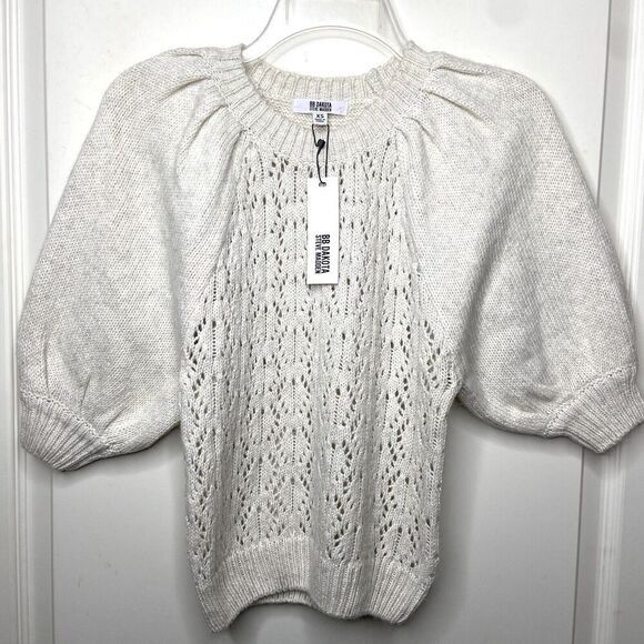 BB Dakota Steve Madden Come Here Soften Puff Sleeve Sweater Oatmeal Size XS - Picture 3 of 12